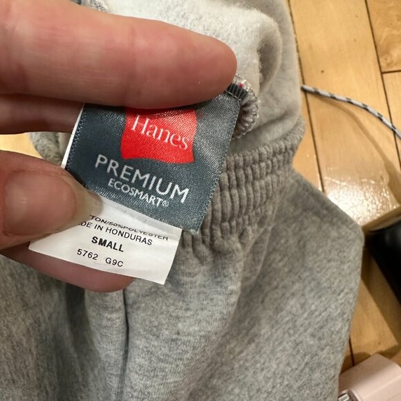 HANES Premium EcoSmart Classic Grey Jogger Sweatpants w/ Pockets Size Small - Picture 9 of 9